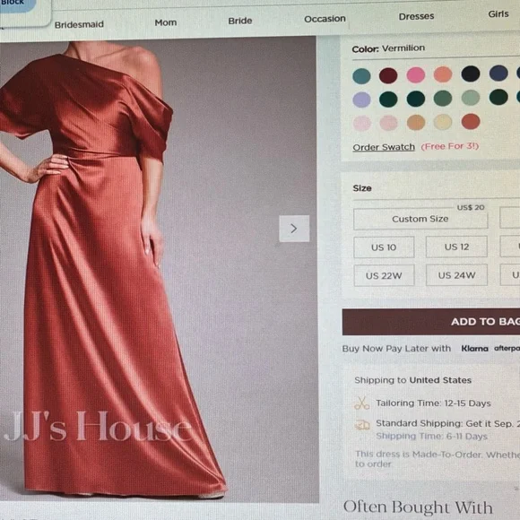 JJ's House One Shoulder Dress in Vermilion - Picture 2 of 2